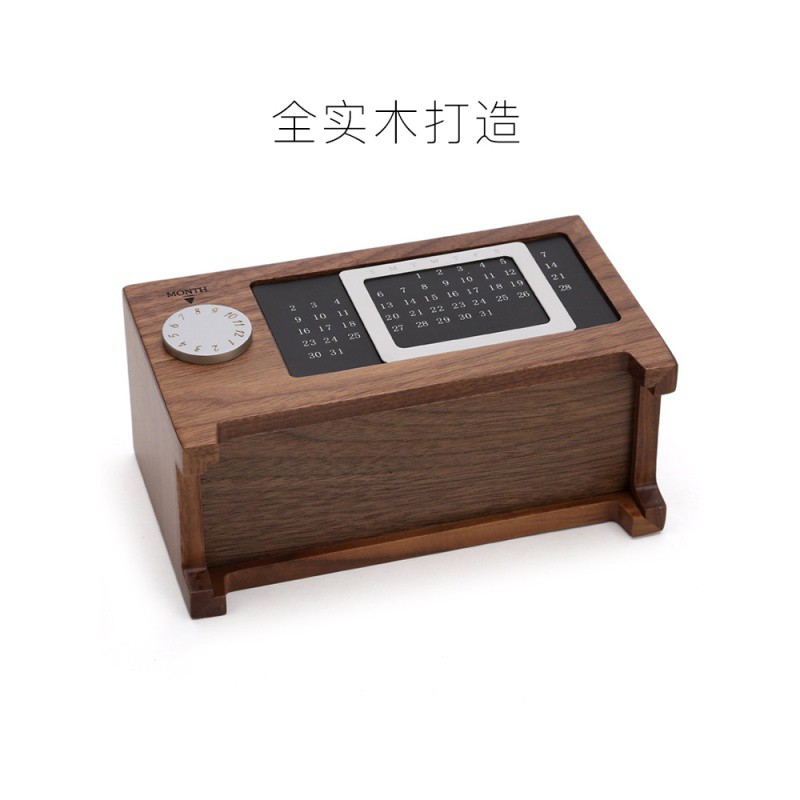 笔筒摆件韩国可爱木制多功能大容量桌面收纳盒创意时尚木质实木 三维工匠 枫木万年历笔筒高清大图