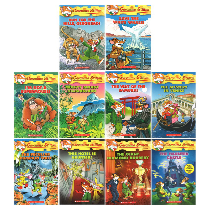 [正版]老鼠记者41-50册 英文原版 Geronimo Stilton 儿童章节小说 彩色插图漫画青少年冒险探险丛书