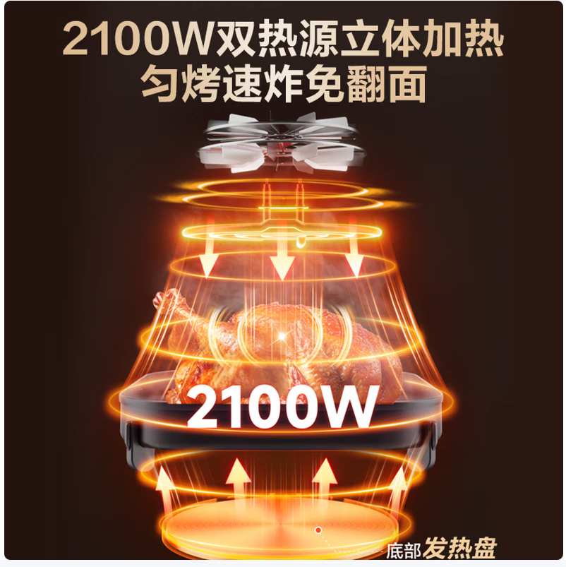 苏泊尔SUPOR多功能智能电炸锅大容量无烟健康空气炸技术时尚简约设计高清大图