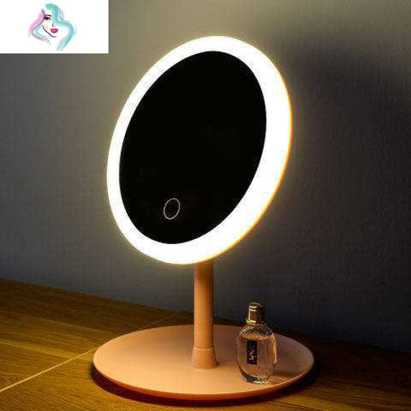 led化妆镜带灯美妆宿舍桌面台式梳妆镜女折叠网红学生便携小镜子你