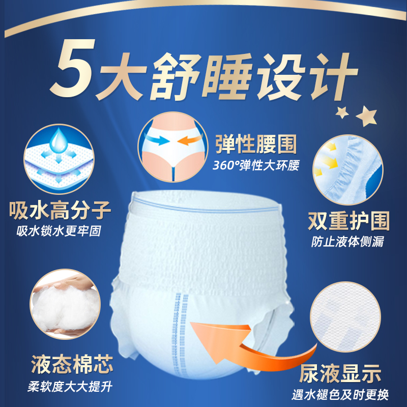 佑帮成人拉拉裤XL码加大号10片老人用尿不湿老年人男女内裤式尿裤夜用加厚高清大图