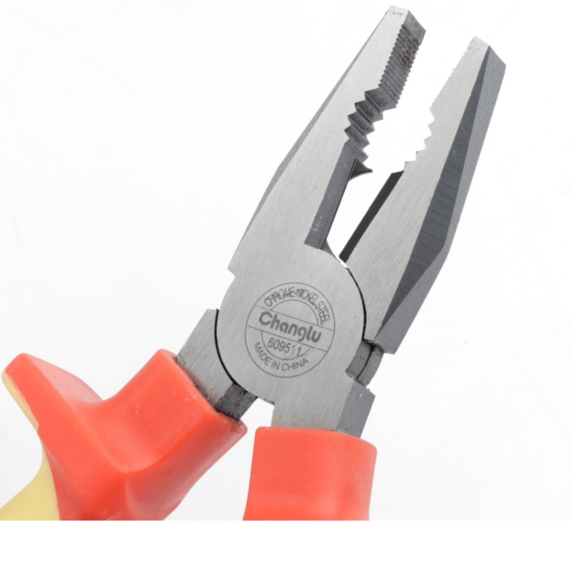 长鹿VDE绝缘电工钢丝钳 6寸 把高清大图