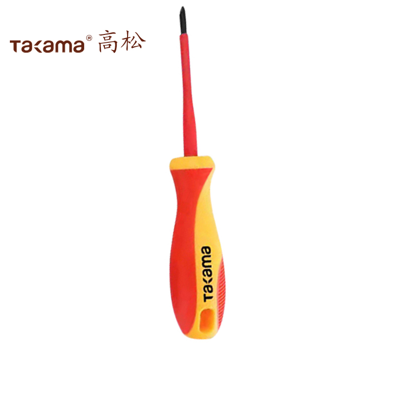 高松takama VDE双色绝缘耐压螺丝批十字3*60mmv423060 /1把高清大图
