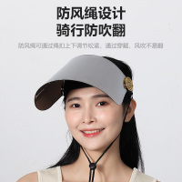 神火防晒帽女夏遮阳防紫外线镜防护面罩空顶骑车太阳帽全脸防飞沫
