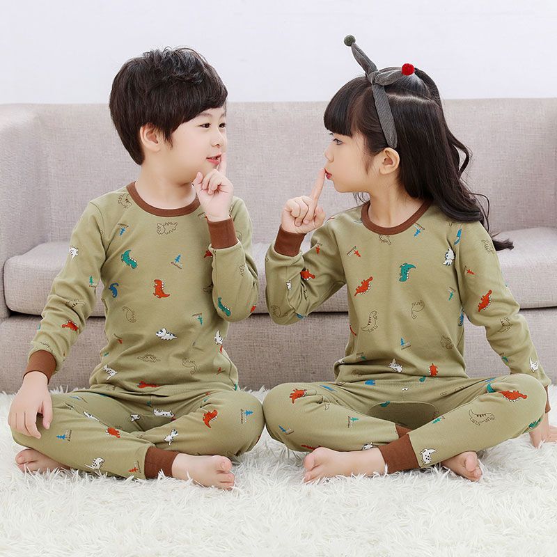 儿童内衣套装纯棉男童女童圆领秋衣秋裤中大童小孩全棉棉毛衫睡衣