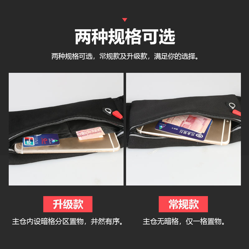 运动手机包男士多功能户外跑步腰包女贴身轻薄健身小水壶包高清大图