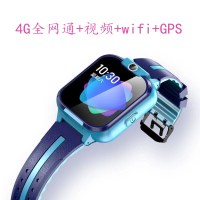 】全网通4G+视频通话】希比希儿童电话手表GPS定位男孩女孩小夭才防水多功能360度智能wifi手表手机零钱支付听儿歌讲故事插卡通话微聊触屏-旗舰蓝（全网通4G+视频通话+GPS）