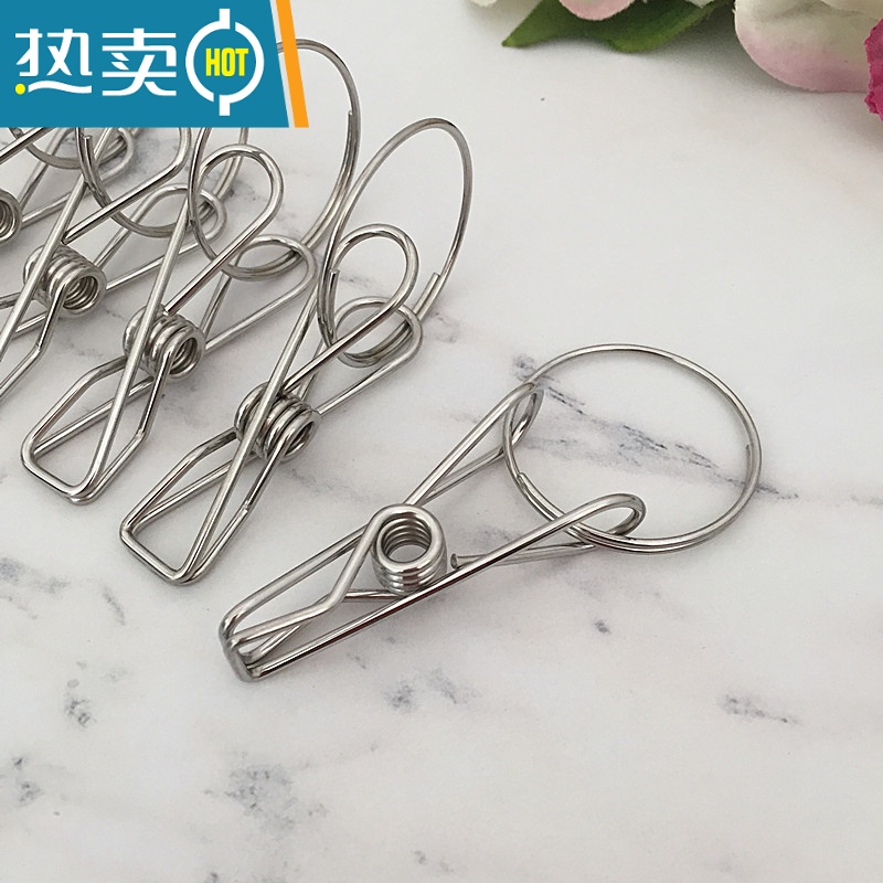 敬平不锈钢晒被晾被子衣服多功能晾衣夹凉衣防风内衣毛巾家用 片夹带卡扣夹子[30只装]高清大图