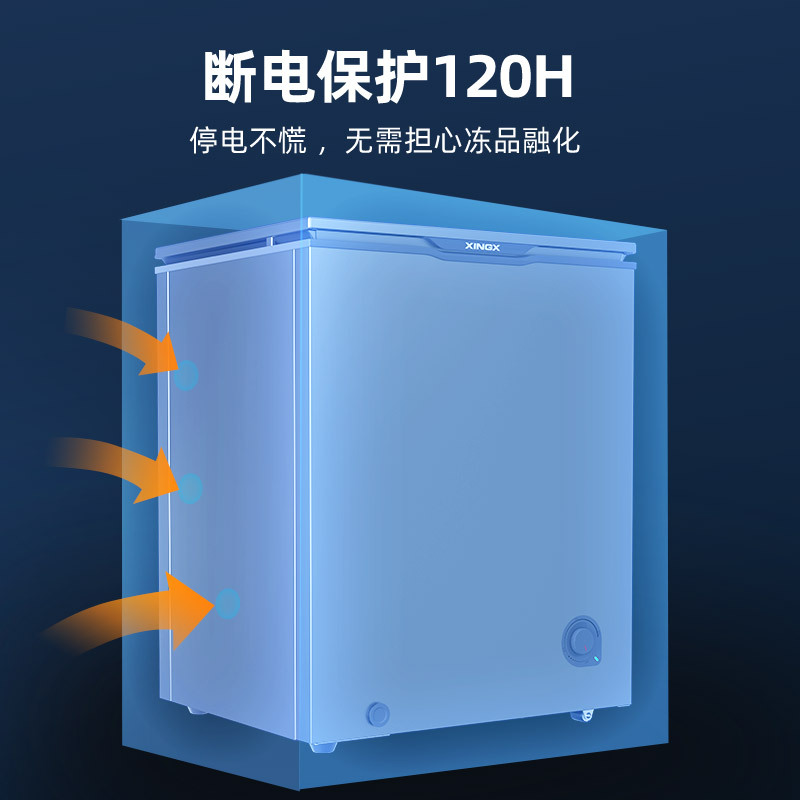 星星(XINGX)100升家用小型冷藏冷冻转换单温卧式冰柜厨房商用保鲜设备超市便利店冷柜节能微霜BD/BC-100KE