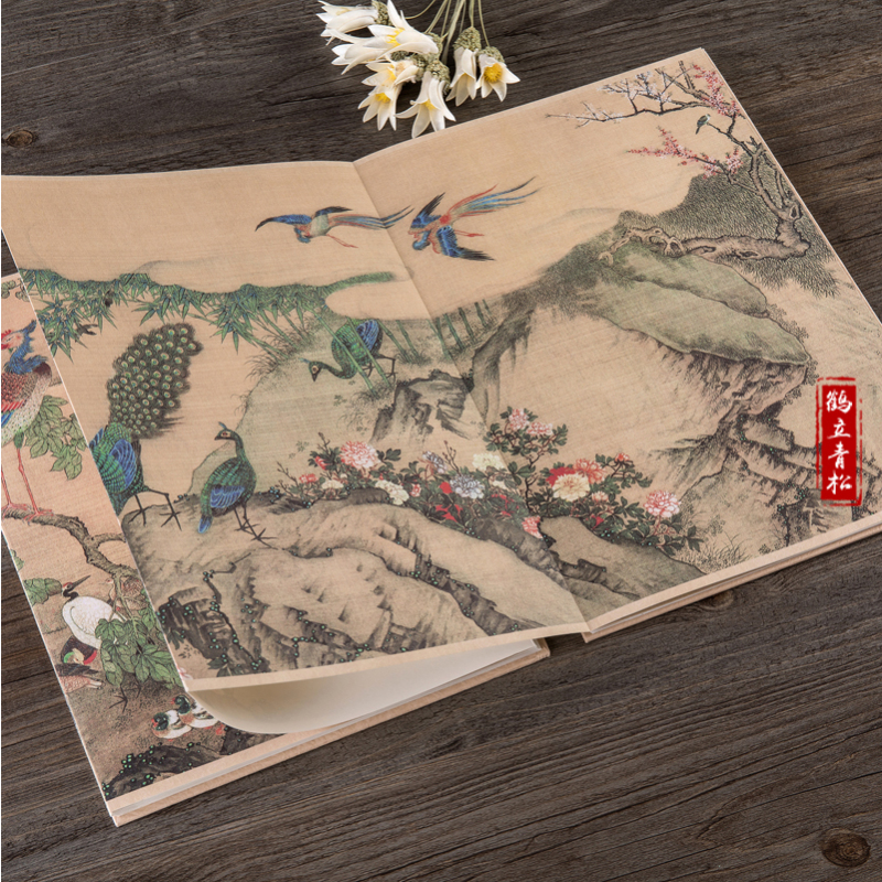 [正版]历代名家绘画 百鸟朝凤图清代 沈铨 盒装 折叠页中国画长卷画集画册山水花鸟高清印刷