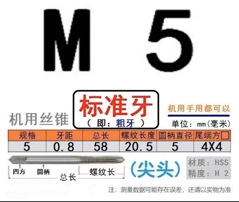 合穗丝锥 HS-SZ-008(M7*0.75)/个高清大图