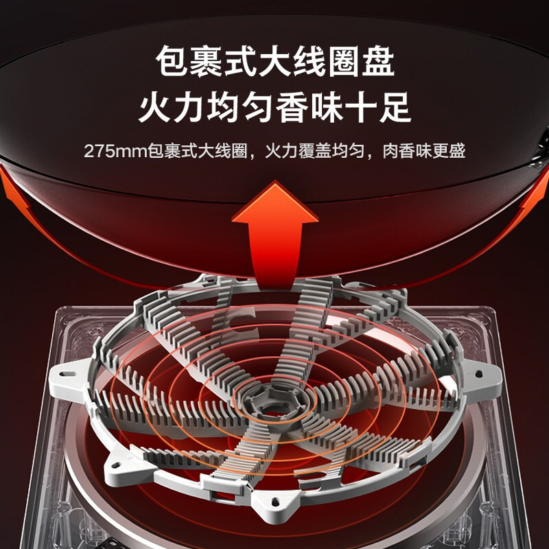 美的(Midea)家用电磁炉 3300W大功率 小型多功能炒菜锅猛火爆炒凹面电磁炉商用电磁灶 MC-CLE3367