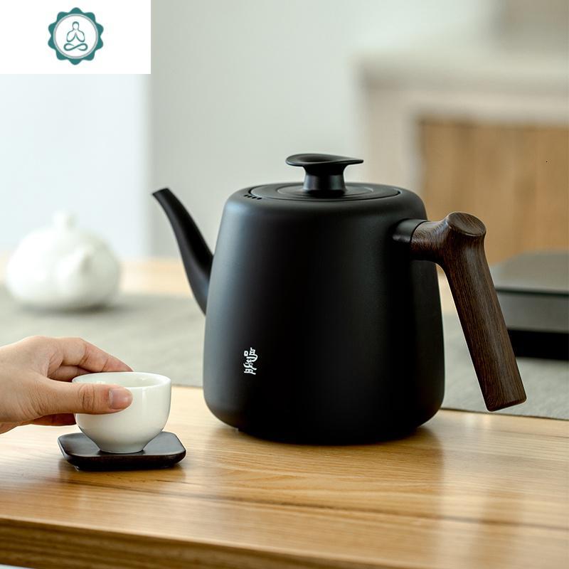 鸣盏上水煮茶器家用自动水壶烧水茶壶电陶炉泡茶电热水壶茶具套装 封后 鸣盏黑色上水壶