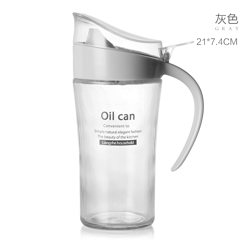 玻璃油壶大号香油酱油瓶醋瓶油瓶套装厨房装油瓶自动开合醋壶防漏_2 灰色