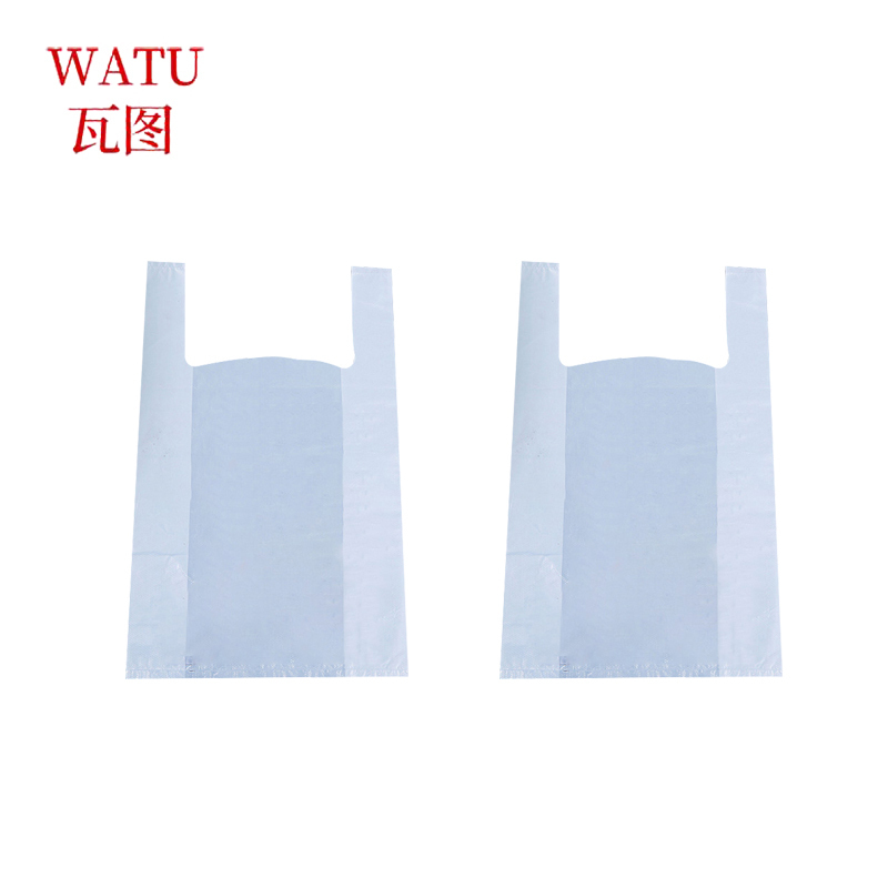 瓦图 WATU一次性用品透明中白袋 29*45 超市手提购物水果打包包装袋 100个装高清大图