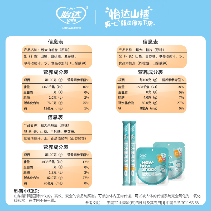 肖战同款 怡达 怡达原味超大山楂礼盒268g 趣味山楂卷片果丹皮 休闲零食