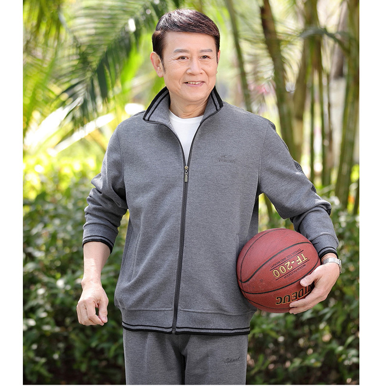 男士运动服套装两件套中老年休闲运动套装两件套爸爸装晨练服1621