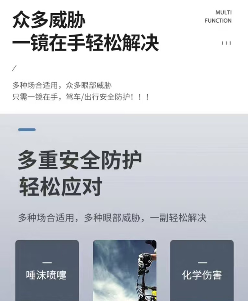 护目镜 黑架透明款高清大图