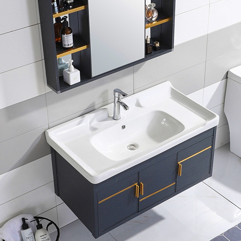 太空铝浴室柜组合卫生间北欧风洗脸盆柜现代简约挂墙式洗手洗面盆