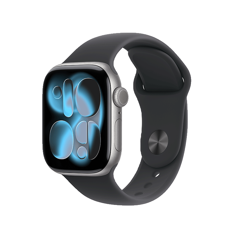 Apple Watch Series 11 GPS版 智能手表 铝金属表壳 运动型表带 42毫米深空灰色铝金属表壳；黑色运动型表带-S/M