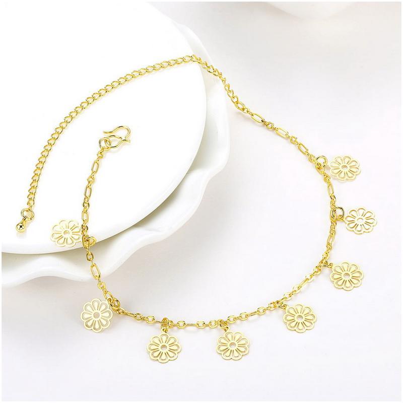A062-A Women 18K yellow gold anklet jewelry 镀黄金色女脚链潮