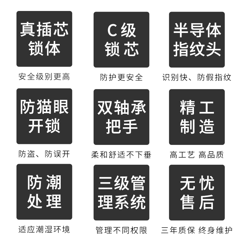 金指码指纹锁家用防盗门 电子门锁 密码锁大门锁智能锁防盗锁C4（香槟金）