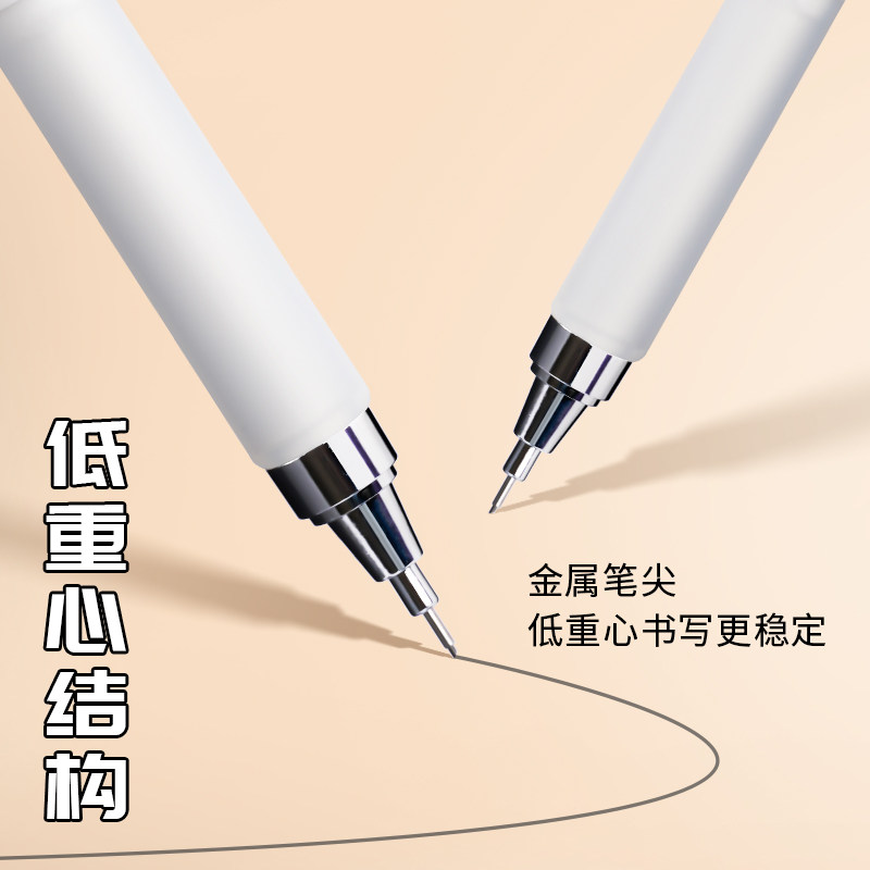 晨光白优品自动铅笔小学生专用自动笔活动铅笔[0.5mm白色优品礼盒装]1套装+200根晨光铅芯高清大图
