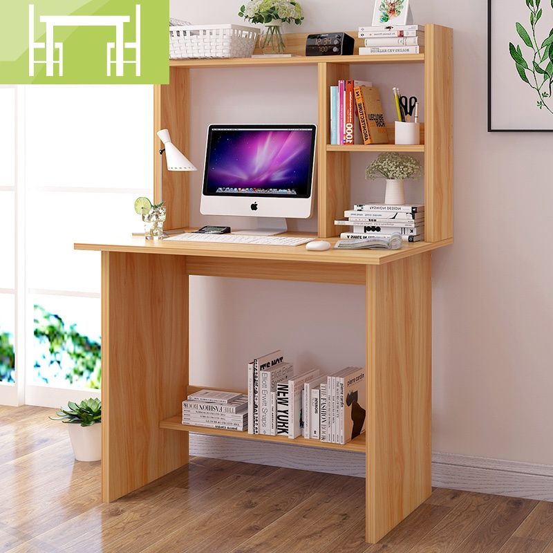 桌60cm书桌书架组合家用小学生写字桌子省空间多功能课桌电脑桌视频
