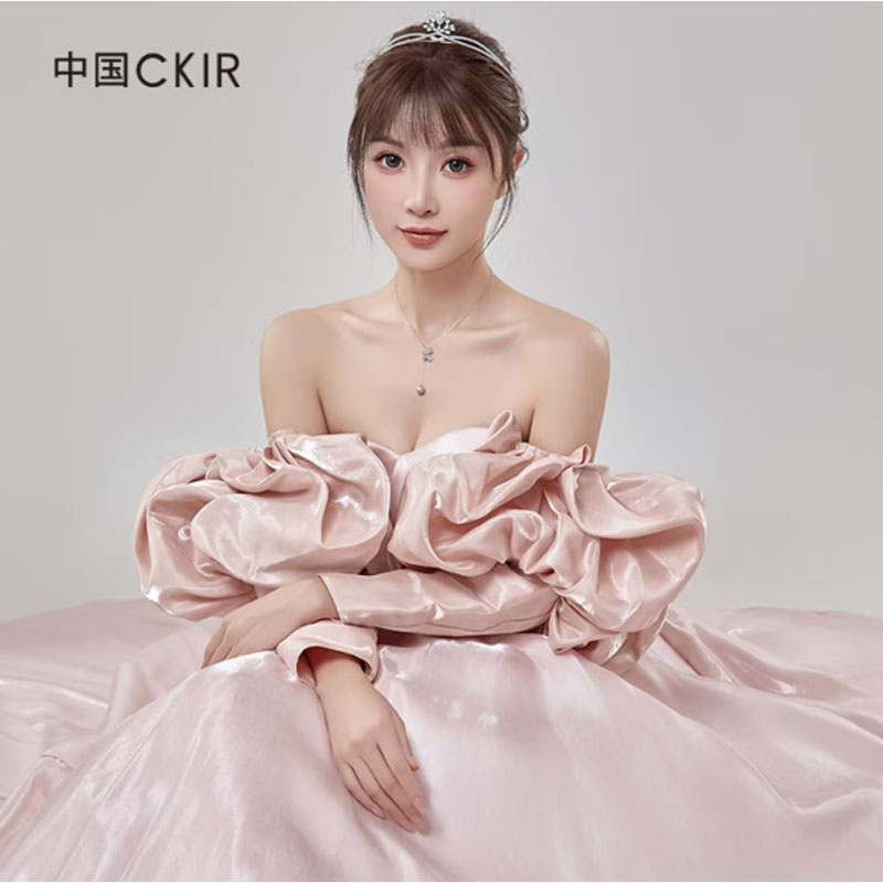 Cmierf Kuect(中国CKIR)水晶紫蝴蝶之泪珍珠母贝项链S925银CKIR-Z92557高清大图