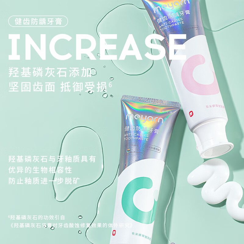 米妍(meyarn)健齿防龋牙膏110g/支 (青柠薄荷)防蛀牙膏牙齿正矫适用高清大图
