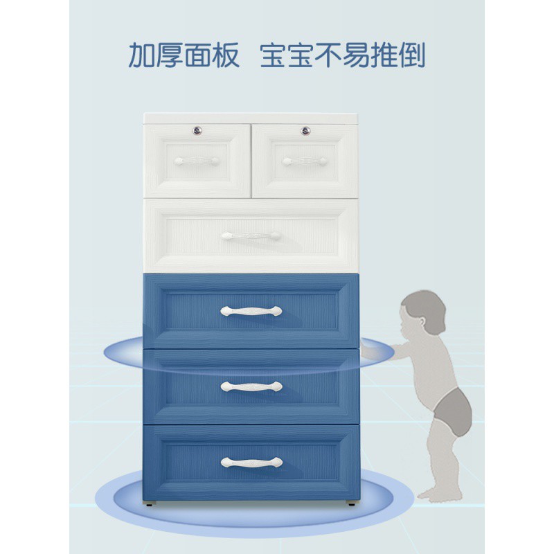 加厚家用简易衣柜卧室儿童衣柜抽屉式收纳柜子北欧风格组装小衣橱收纳柜 三维工匠高清大图