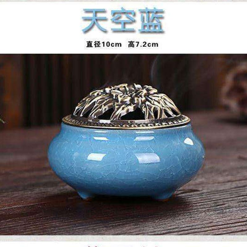 薰香盘香檀香青瓷窑变香炉工艺品冰裂香炉[送防火棉]樱桃红>800_800