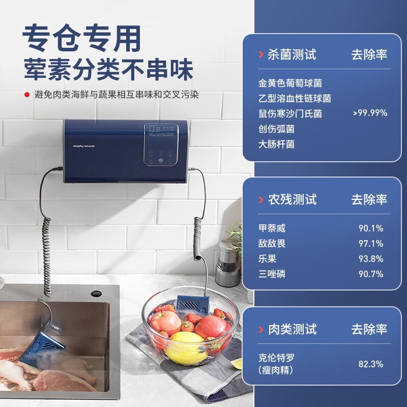 摩飞电器 果蔬清洗机 家用双仓有线洗菜机 蔬菜水果分类去农残净化机洗水果神器 MR2061 椰奶白高清大图