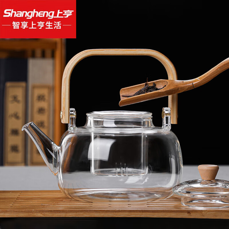 上亨(shangheng)SHZH-CFY06多功能电陶炉煮茶器智能家用小型茶炉煮茶壶烧水壶新款煎药壶 煮茶壶 煎药壶白高清大图