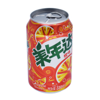 百事可乐 美年达(Mirinda) 橙味汽水 330mL*6听 六联包