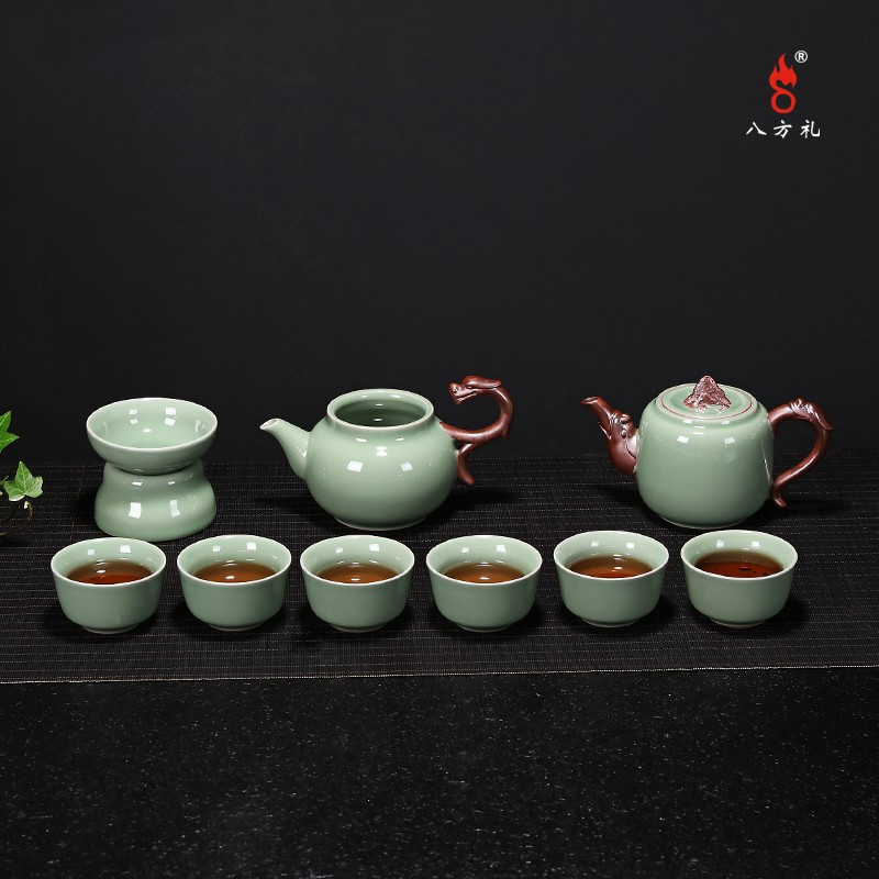 八方礼 龙行天下10入茶具绿色