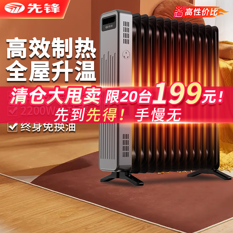 先锋(SINGFUN)油汀取暖器家用电暖器13片暖气片烤火炉全屋快速升温节能省电电暖气 DYT-Z10