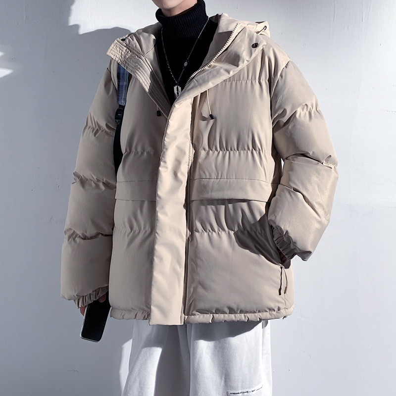 男士棉衣外套2022冬季新款ins宽松大码棉袄港风加厚保暖连帽棉服莎丞