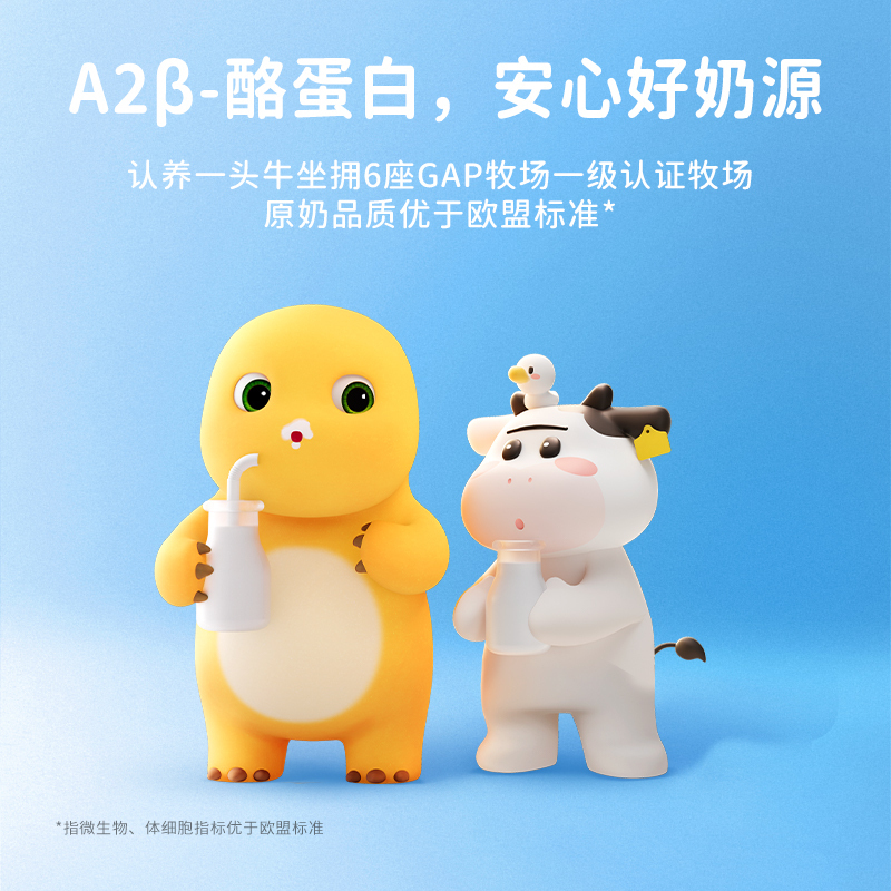 认养一头牛A2儿童奶奶龙mini装125ml12入2提+赠价值29元龙年奶粉杯 亲和宝宝小肚肚 mini装一次喝完不浪费