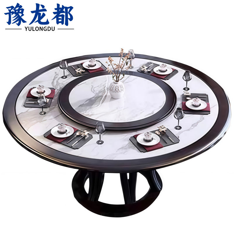 豫龙都 转盘餐桌 实木 张高清大图