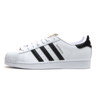 adidas阿迪达斯三叶草金标贝壳头低帮运动男女情侣鞋通用SUPERSTAR经典款皮面小白鞋休闲系带板鞋C77124