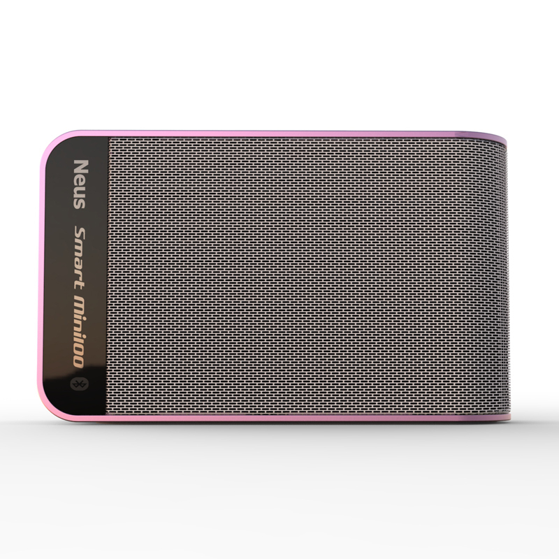 纽斯Neus 轻便蓝牙音箱 Smart Mini100 时尚轻巧震撼音质 无线迷你户外旅游插卡蓝牙4.0 粉色