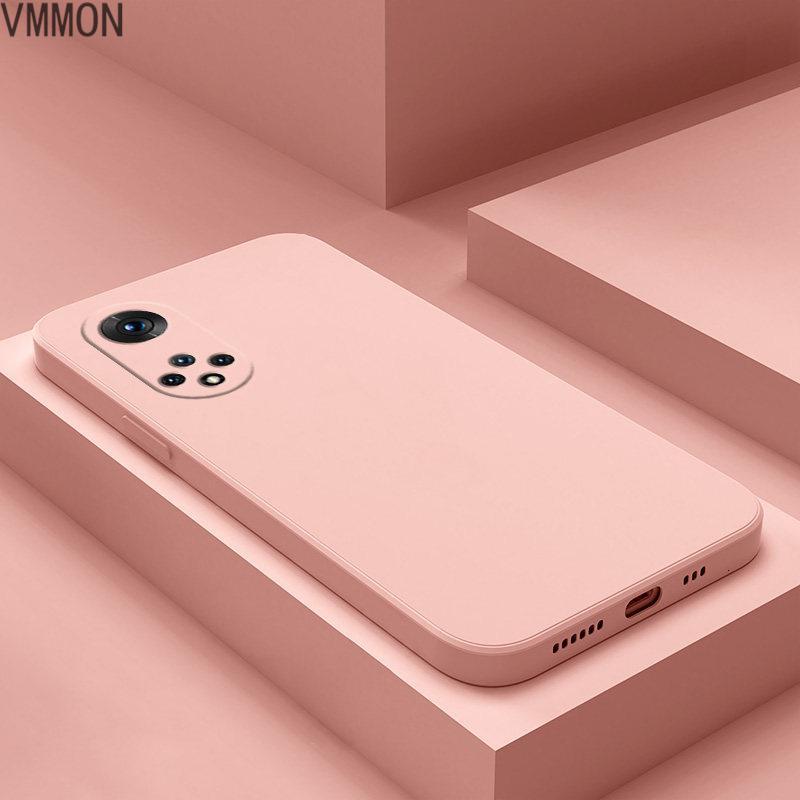 VMONN华为nova9pro手机wei直边男女新款简约纯色nova9pro方形磨砂硅胶软壳真我超薄全包防摔保护