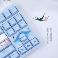 达尔优A87归燕Cherry樱桃轴机械键盘 LOL/英雄联盟/APEX/电竞游戏吃鸡热升华PBT键帽 樱桃黑轴