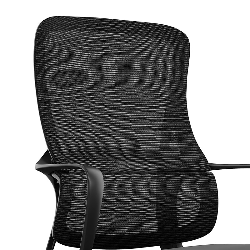 初嘉CJ-7151办公椅转椅电脑椅网布学习椅中背职员椅 黑框高清大图