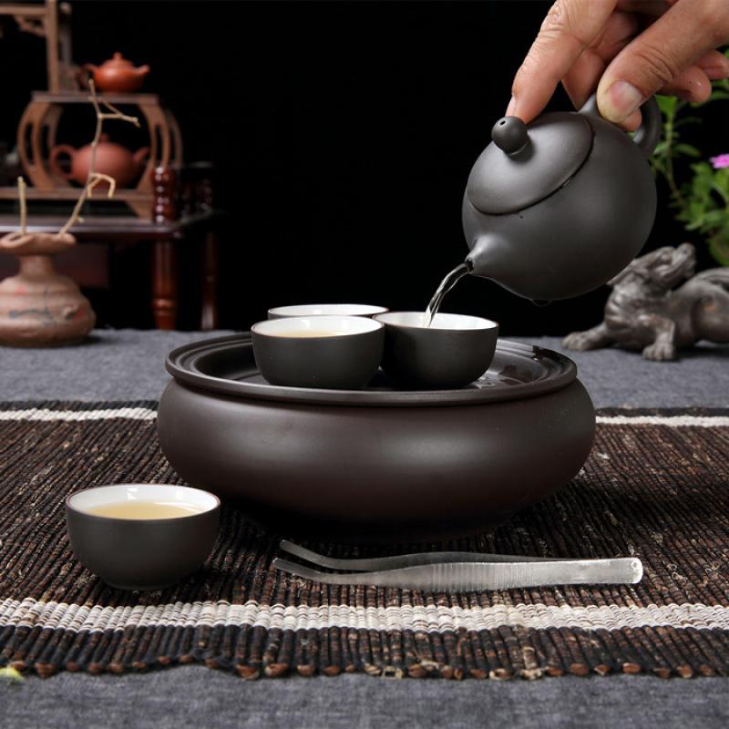 家柏饰(CORATED)旅行茶具泡茶套装小号便携紫砂陶瓷整套功夫茶具茶道茶盘茶壶茶杯高清大图