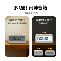 无线蓝牙音箱家用低音炮手机迷你网红小音响便携大声音高音质闹钟时间功能支付宝微信收款手机APP智能操作白色款