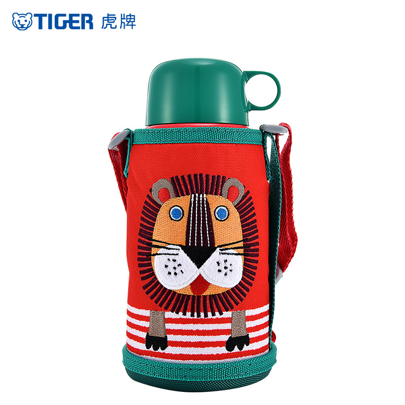 虎牌(Tiger)儿童两用保温杯 304不锈钢真空保温杯 两用儿童杯 水杯 杯子 狮子 MBR-S06G R