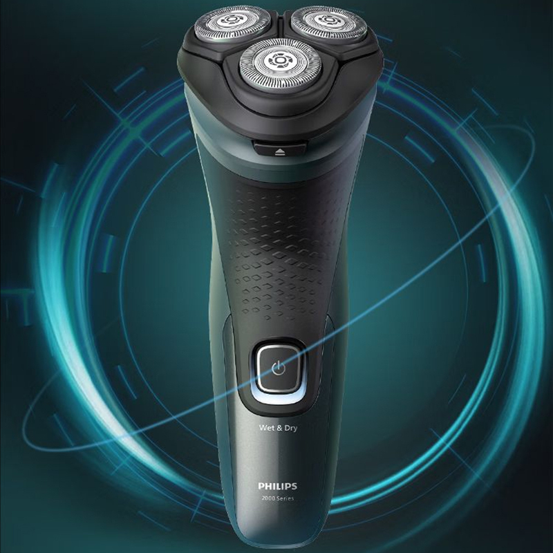 飞利浦三刀头旋转式电动剃须刀S2315礼盒全身水洗45分钟长效续航青色设计高清大图