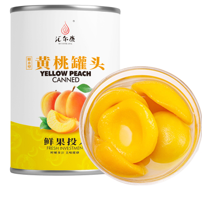 汇尔康 糖水黄桃罐头 425克/罐